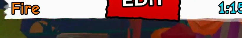 Carve a Pumpkin Roblox Fire theme top HUD crop showing red EDIT button and Round timer one fifteen after submit